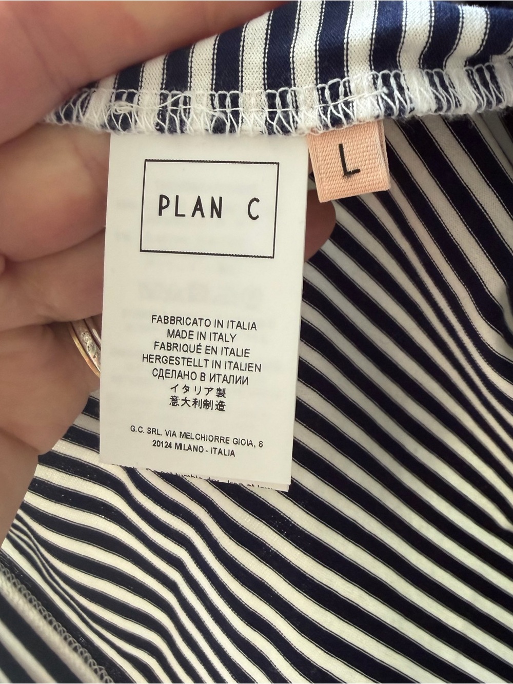 Plan C stripe tee shirt. Size L - Picture 7 of 7